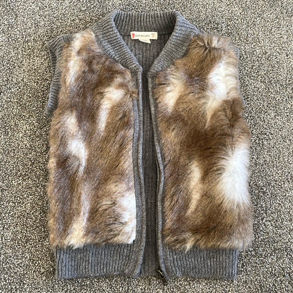 J. Crew Crewcuts Size 3 Fur Vest